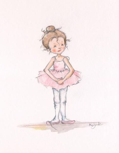 Маленькие балерины акварель