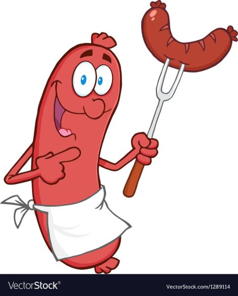 Смешная мультяшная колбаса