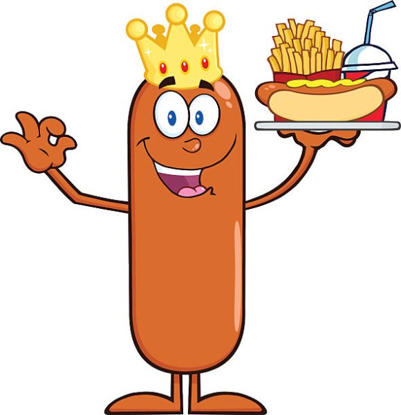 Смешная мультяшная колбаса