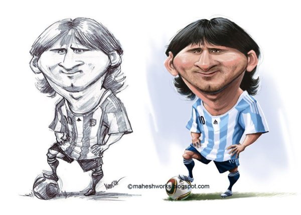 Рисунок Месси в полный рост