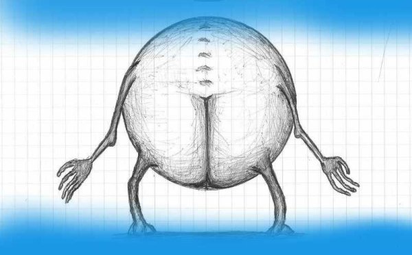 Смешная нарисованная попа