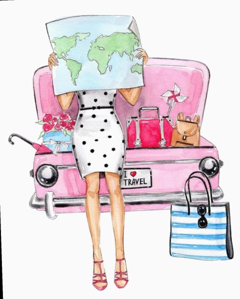 Иллюстрации вещей модные