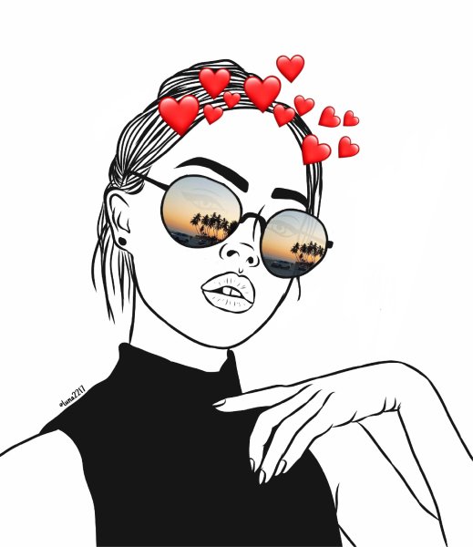 Стикер девушка в очках