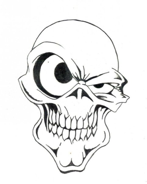 Череп рисунок карандашом