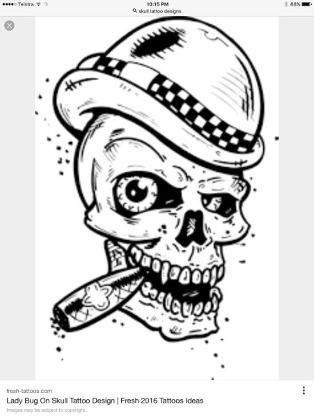 Череп с сигаретой рисунок карандашом