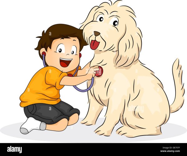 Играющие с собакой дети иллюстрация