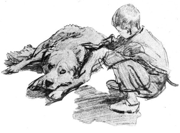 Зарисовка собака и человек