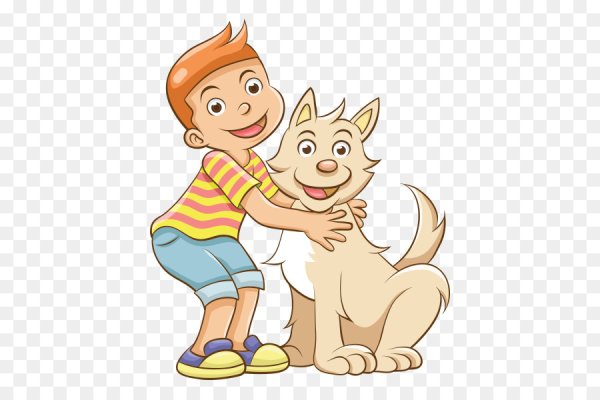 Мальчик с собакой рисунок