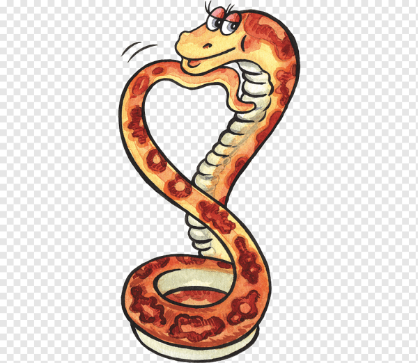 Веселая змея мультяшная