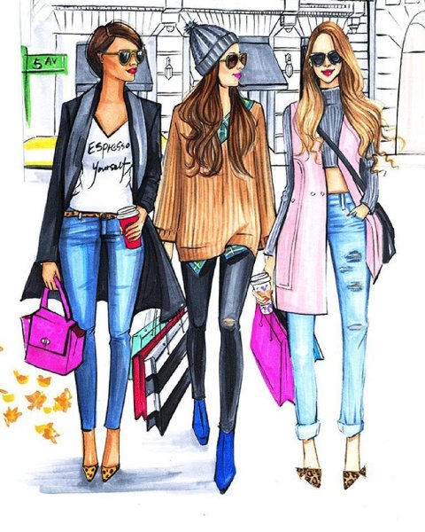 Стильные рисунки на одежде