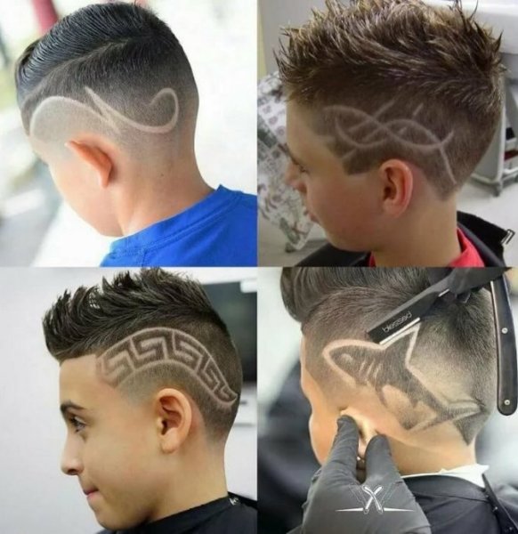 Детские стрижки мальчику с узором