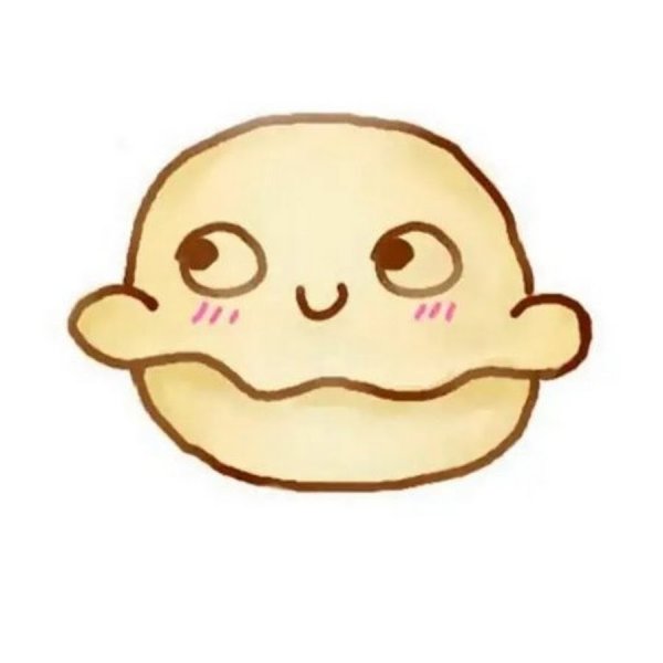 Нарисованный пельмень с глазами