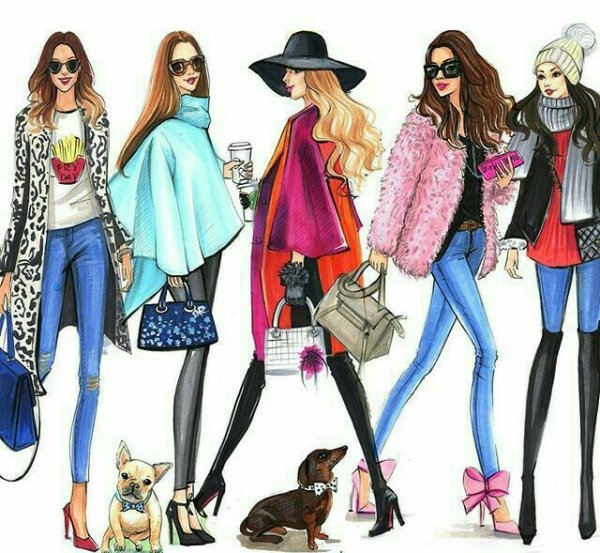 Модные иллюстрации девушек