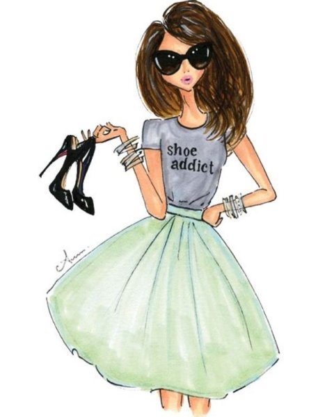 Иллюстрации стильных девушек