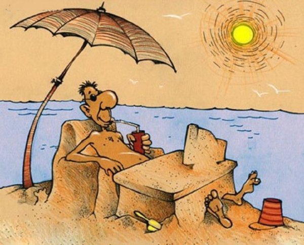 Карикатуры на пляже