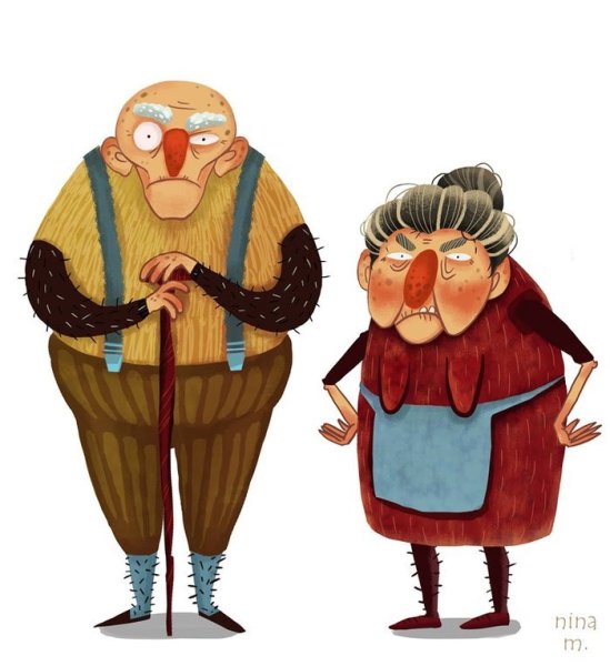 Старик карикатура