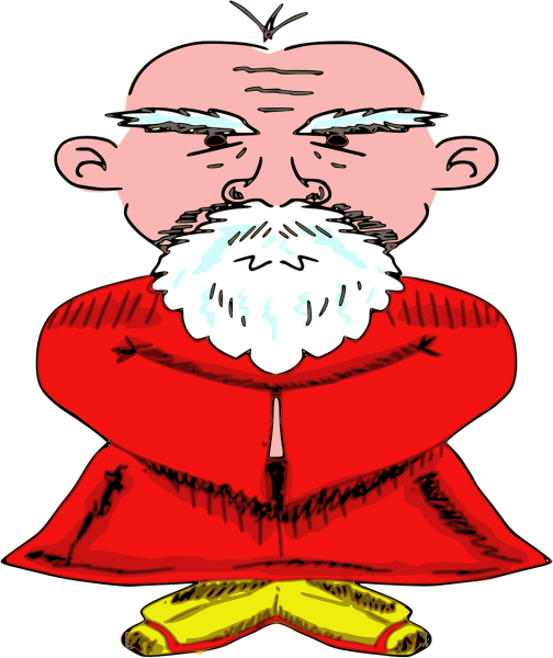 Мультяшный дедушка с бородой