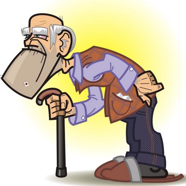 Дедушка с палочкой