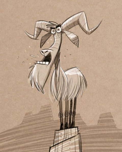 Смешная коза арт