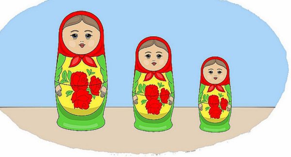 Матрешки большой маленький