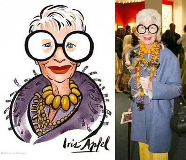 Нарисованная модная бабуля