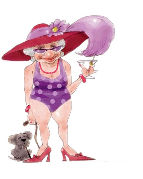 Стикер старушка