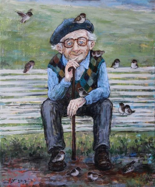 Наивная живопись мужчина и женщина