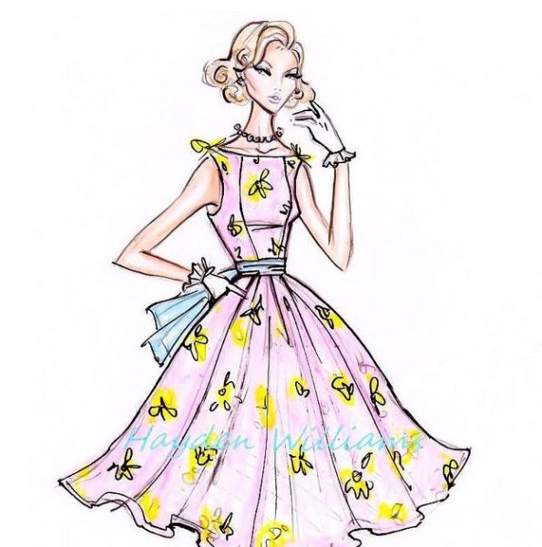 Эскизы модных платьев