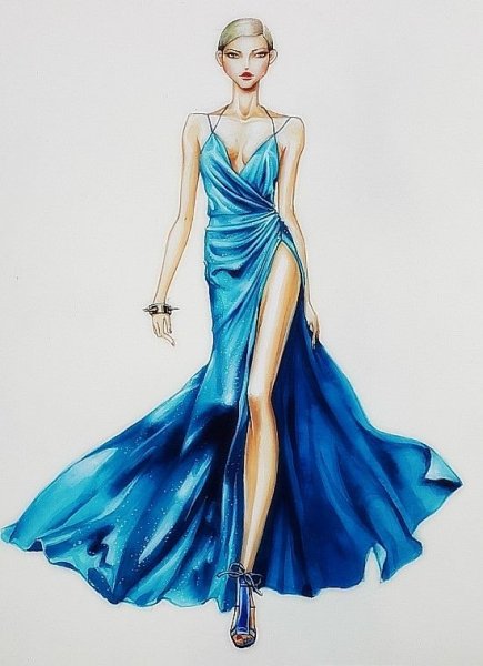 Нарисованные модели в платьях