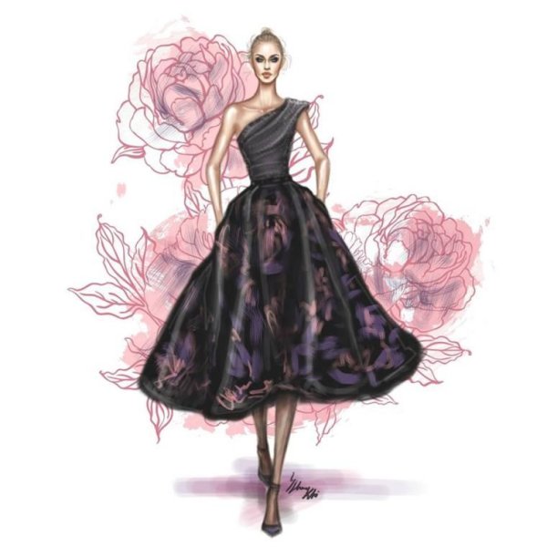 Эскиз коктейльного платья