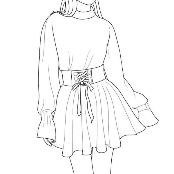 Раскраски платья модные