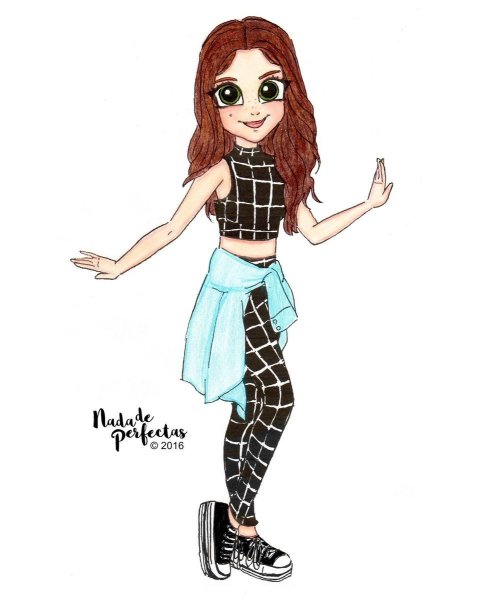 Мультяшная девочка в платье