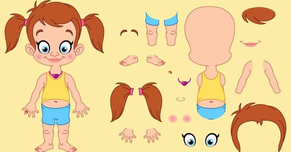 Девочка в шортах рисунок