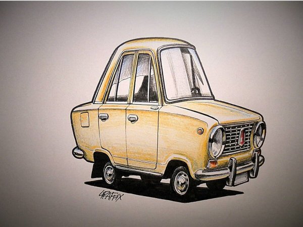 Смешные рисунки автомобилей