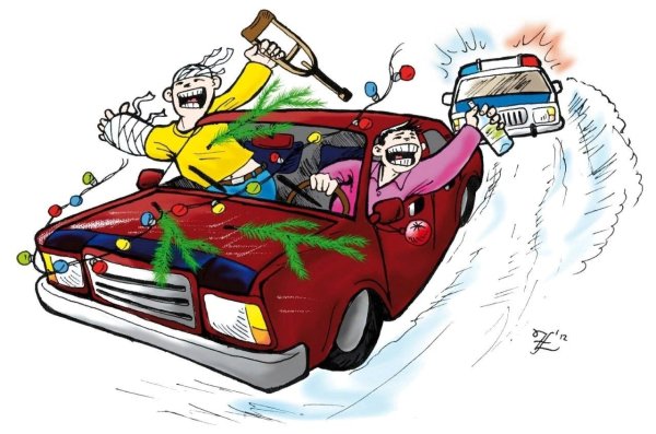 Пьяный за рулем карикатура