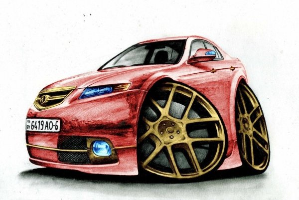 Шарж с автомобилем