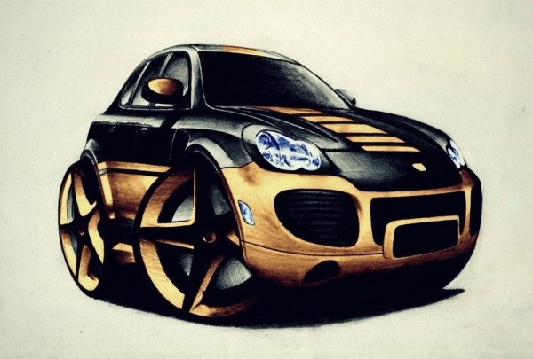 Шарж с автомобилем