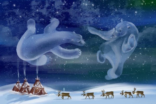 Умка с большой медведицей на небе мультфильм