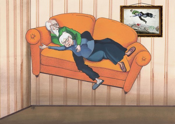 Иллюстрация на диванчике