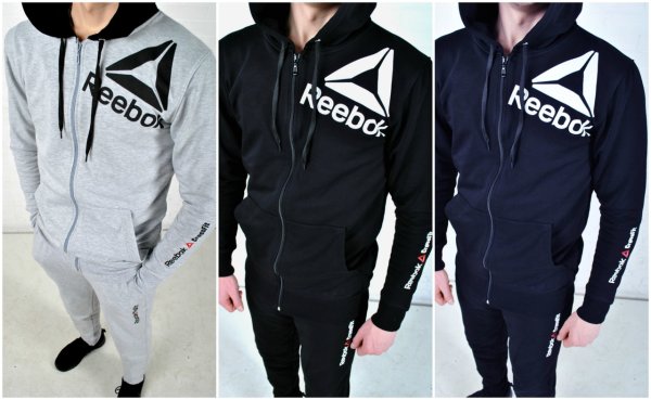 Спортивный костюм рибок мужской серый