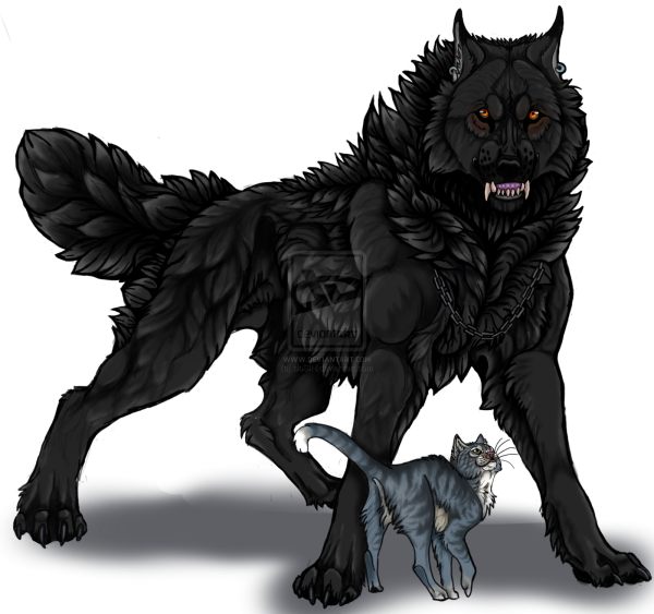 Чёрная немецкая овчарка арт