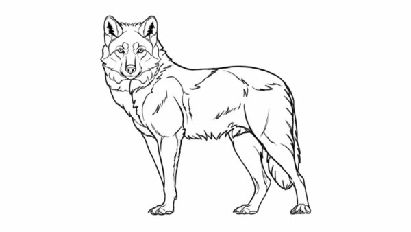 Волк рисунок