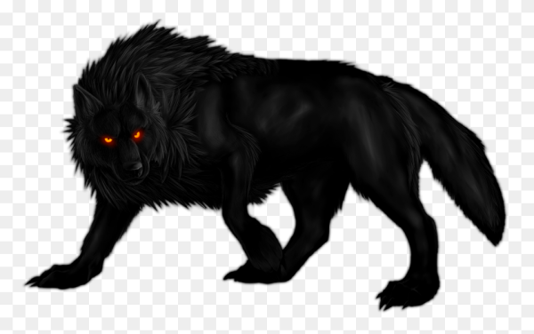 Огромный черный волк