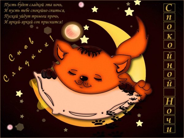 Засыпай, спокойной ночи.