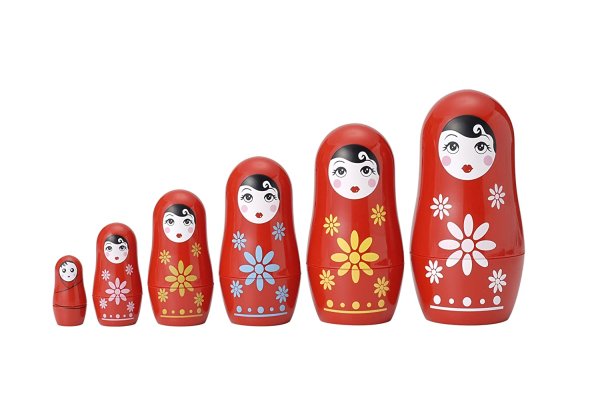 Матрешка с шестью матрешками вкладышами