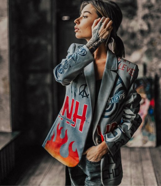 Джинсовая куртка скетч