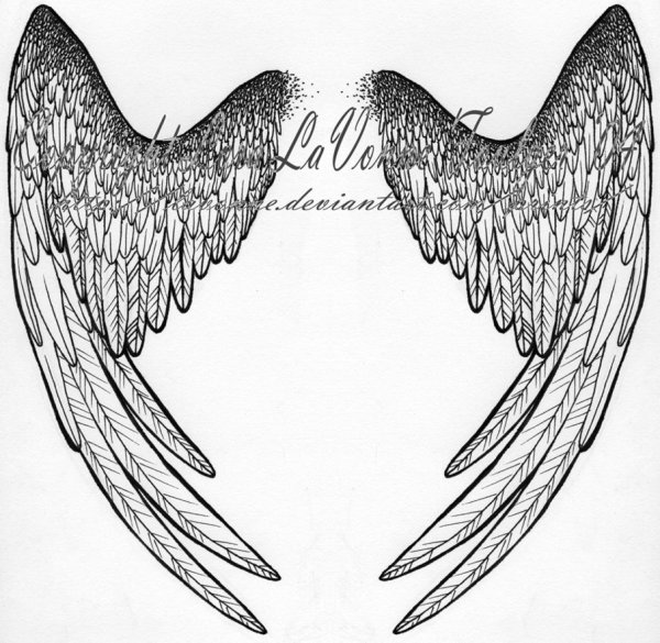 Сложенные Крылья ангела тату