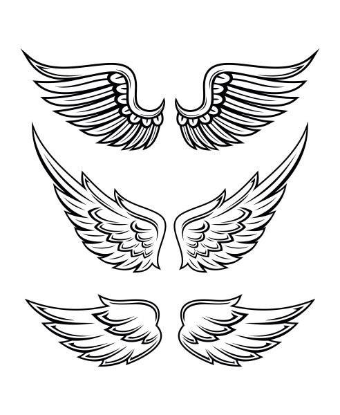 Крылья трафарет