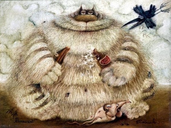 Художник Валерий Хлебников коты