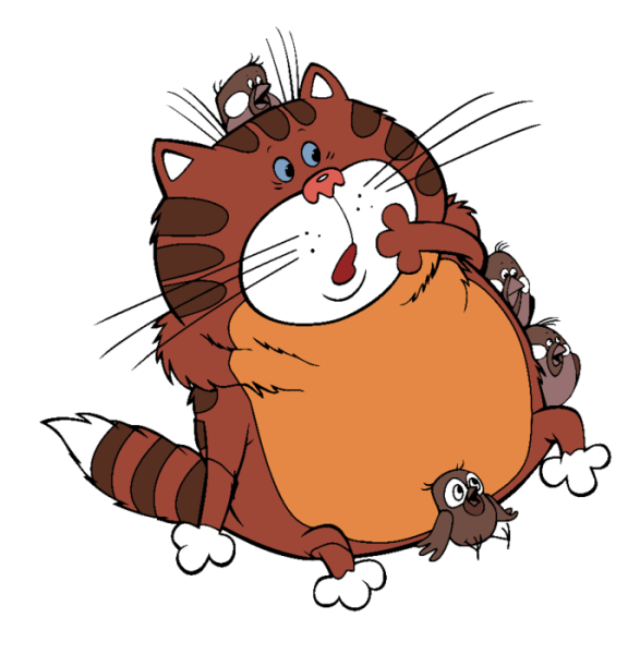 Толстый кот мультяшный